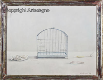 Claudio Bonichi (1943) - Oil on canvas 
cm 70x90 
1977 
Senza titolo Framed Signed and dated 