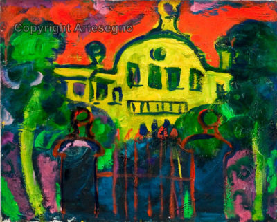 Roberto Poloni (1938) - Oil on canvas 
cm 40x50 
Senza titolo Unframed Signed on the reverse