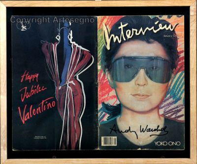 Andy Warhol (1928-1987) - Magazine 
cm 43x55 
1985, Gennaio 
Interview, Yoko Hono Framed Signed 