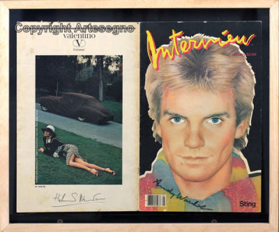 Andy Warhol (1928-1987) - Magazine 
cm 43x55 
1983, Gennaio 
Interview "Sting" Framed Signed 