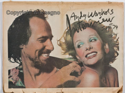 Andy Warhol (1928-1987) - Magazine 
cm 29x38 
1974 
Interview Unframed Hand signed by the artist 
