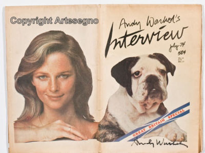 Andy Warhol (1928-1987) - Magazine 
cm 29x38 
1974 
Interview Unframed Hand signed by the artist 