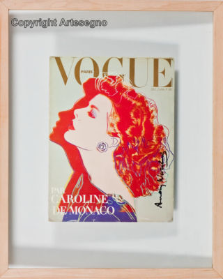 Andy Warhol (1928-1987) - Magazine 
cm 31x24 
1983 
Vogue, par Caroline de Monaco Framed Signed 