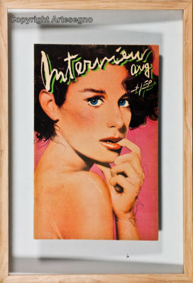 Andy Warhol (1928-1987) - Magazine 
cm 43x27 
1980 
Interview, Debra Winger Framed Signed bottom right