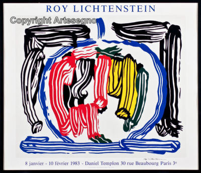 Roy Lichtenstein (1923-1997) - Poster 
cm 64x75 
1983 
Galerie Templon Framed Signed bottom right