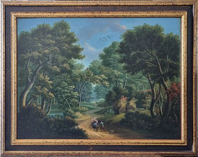 Giuseppe Zais (attr.) (1709-84) Paesaggio con figure, 1770/80 Olio su tela cm... - Giuseppe Zais 