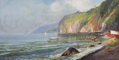 Oscar Ricciardi (1864-1935) Senza titolo, 1935 Tecnica mista su cartoncino cm... - Oscar Ricciardi 