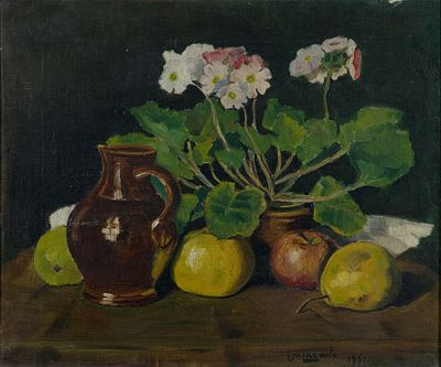 Mario Varagnolo (1901-1971) Natura morta, 1961 Olio su tela cm 38x48 Firma e... - Mario Varagnolo 