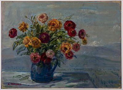 Armando Tonello (1897-2001) Senza titolo Olio su tavola cm 31x42 Firma in... - Armando Tonello 