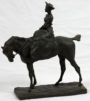 Pavel Petrovitch Trubetzkoy (1866-1938) Amazzone Scultura in bronzo cm... - Pavel Petrovitch 