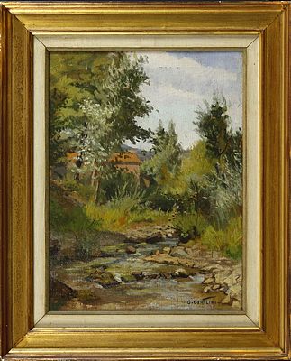 Giorgio Gentilini (1920-1975) Paesaggio agreste Olio su tela cm 40x30 Firma... - Giorgio Gentilini 