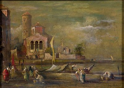 Eugenio Bonivento (Zeno) (1888-1956) Senza titolo (Venezia) Olio su tavola cm... - Eugenio 