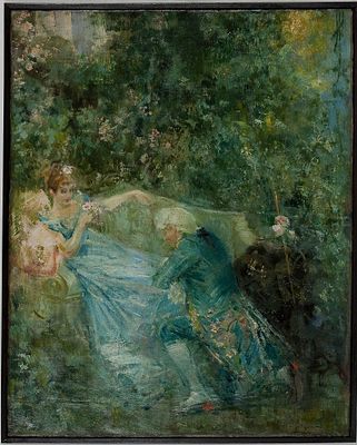 Luca Postiglione (1876-1936) Senza titolo Olio su tela cm 74x60 Firma in... - Luca Postiglione 