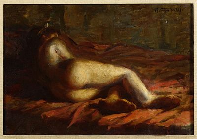 Alfonso Grassi (1918-2002) Nudo femminile Olio su tela cm 35x50 Firma in alto... - Alfonso Grassi 