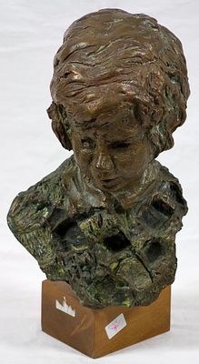 Augusto Murer (1922-1985) Busto di fanciullo, 1965 Scultura in bronzo... - Augusto Murer 