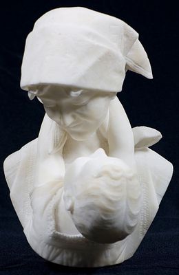 Antonio Frilli (1880-1920) Senza titolo Scultura in alabastro cm 29x20x20... - Antonio Frilli 