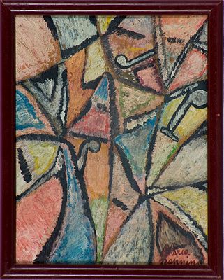 Mario Nannini (1895-1918) Senza titolo, 1910/1915 Olio su cartone cm 23x18... - Mario Nannini 