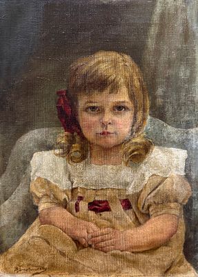 Бартоломея Владимир Александрович - "Портрет девочки" 1900 г., холст, масло. Холст, масло 
