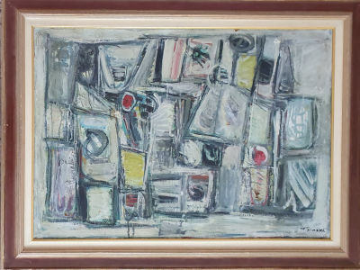 Pinchas ABRAMOVICH (1909-1986) - קומפוזיציה, שנות ה-50. 100x70 cm , שמן על בד, חתום, ממוסגר. 
מקור: 