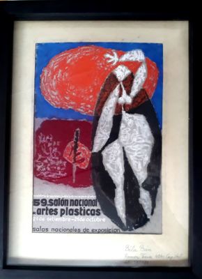 בלה באן - Bela Ban (1909-1972) - הזמנה לתערוכה. הסלון ה-59 לאמנויות פלסטיות פסטל וגואש שנות ה-60. 