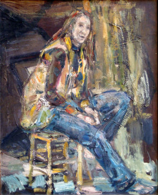 לאופולד קרץ - Leopold Kretz 1907-1990 - נערה יושבת על כסא. Russian/French artist fro the "Ecole de 