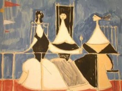 Oscar DOMINGUEZ (1906-1957) - Three Women. Technique: Stamp Signed and Numbered Lithograph in 