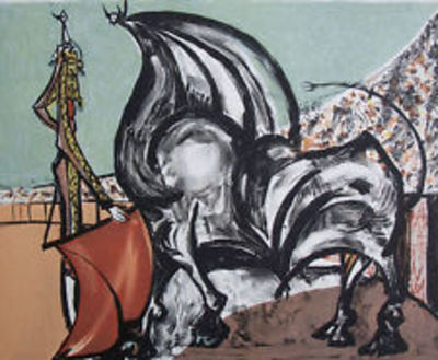 Oscar DOMINGUEZ (1906-1957) - Toreador. Technique: Stamp Signed and Numbered Lithograph in Colours 