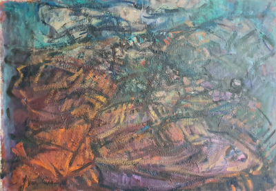 יהודית הר אבן - Judith Har Even (1926) - נוף. שמן על בד 100X80 ס"מ. חתום ומתוארך