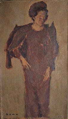 Benn (Bencjon Rabinowicz) (1905–1989)Polish/French - Standing Woman. Painting 
Oil/canvas 
33 x 19 