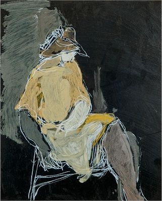 Itzchak Tarkay - נערה יושבת. Itzchak Tarkay was a prominent artist in the modern figurative 