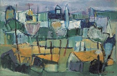 מאיר שטיינגולד - Meir Steingold (1922-1985) - Interior. Oil on canvas, signed, 75 x 59 cm.