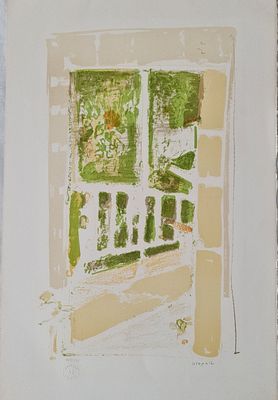 Liliane Klapisch(ליליאן קלאפיש) Israeli painter - ליטוגרפיה חתומה בעיפרון . 64X42 ס"מ.