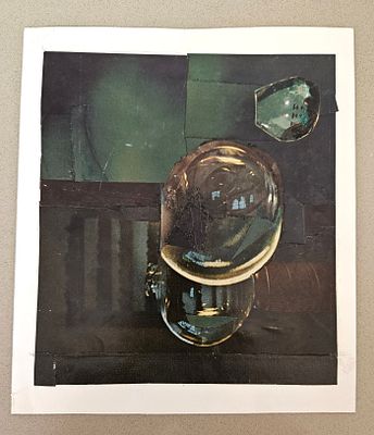 שלום זיגפריד סבאShalom Siegfried Sebba (1897-1975) - בועות. קולאז. 20X20 סמ, חתום בחותמת עיזבון 