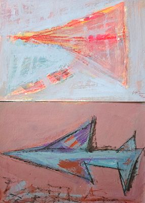 זהבה פז-ZEHAVA PAZ - 2 עבודות-נופים מופשטים. שמנים על נייר, חתומים ומתוארכים 
זהבה פז היא ציירת 