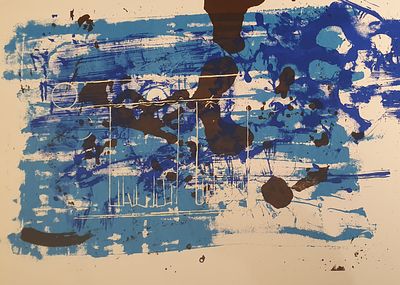 עידו בראל - מחווה לחנוך לוין. הדפס משי , חתום וממוספר מתוך 60 עותקים , גודל 102X78 ס"מ. מודפס על 