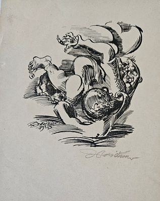 Ludwig MEIDNER (1884-1966) - Im Nacken das Sternemeer(1915). Lithograph 
Multiple (few) 