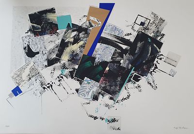 זיגי בן-חיים (1945) - קומפוזיציה 
הדפס משי , 100X76 ס"מ, מתוך מהדורה של 95 עותקים , חתום בעיפרון 