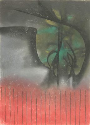 (ארגנטינה - ישראל, 1925-1992)LOVEN JOSEPH - מופשט. פסטל , 55X75 ס"מ, חתום ממוסגר 
יוסף לובן, צייר 