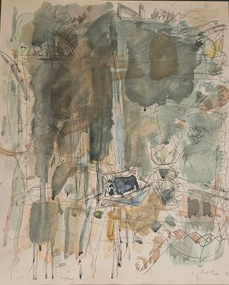 אביגדור סטמצקי - נוף. ליטוגרפיה גדולה 80X60 ס"מ, חתומה בעיפרון וממוספרת מתוך מהדורה של 300 עותקים 