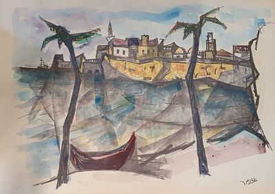 יעקב איזנשר , 1896-1980 - עכו. אקוורל על ליטוגרפיה 
מידות: 50X35 ס"מ 
חתום: חתום וחתום שנית 
אודות 