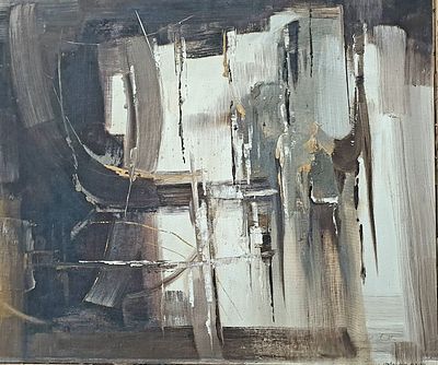 Antal BIRO (1907-1990)-אנטל בירו - מופשט. שמן על קרטון 41X50 סמ, חתום ומתוארך. 
אוסף שארלוט ברגמן 
