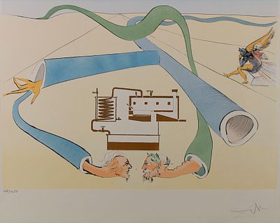 Salvador DALI (1904-1989) - מחווה לליאונרדו דה-וינצי.1975
'Le cracking du p&eacute;trole', From: 