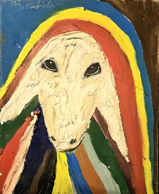 מנשה קדישמן Menashe KADISHMAN (1932-2015) - אקריליק על בד, מידות: כ-50X40 ס"מ, 
חתום: חתום שנית 