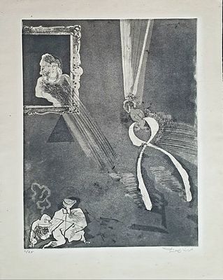 אורי ליפשיץ - תחריט חתום בעיפרון