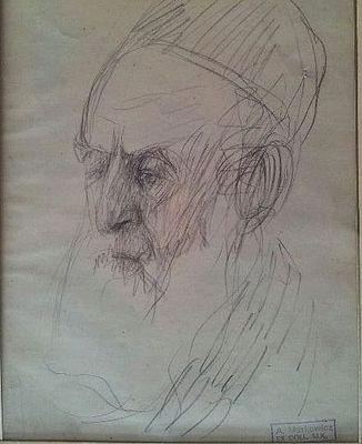 Artur Markovich - דיוקן רב. רישום עיפרון חתום, מתוארך , 20X17 ס"מ, רישום זה מופיע על כריכת תערוכת 