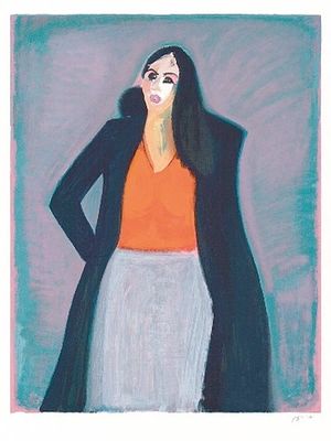 אורי ריזמן (1924-1991) - עליזה. ליטוגרפיה, 118X80 ס"מ, חתומה 12/185. 
העבודה המקורית מתועדת בספר 