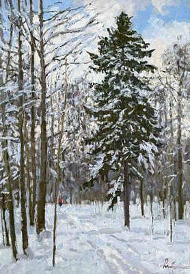 Рыбакова Ирина Владимировна, "После снегопада", 2026 г., 70х50 см, холст/масло. Рыбакова Ирина 