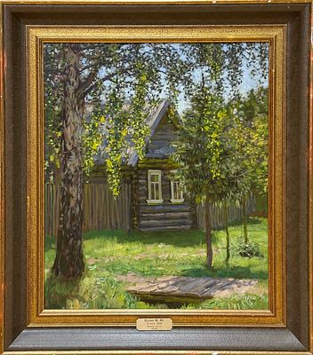 Кугач Михаил Юрьевич, "Летом", 70х60 см, 2008 г., картон/масло. Кугач Михаил Юрьевич (1939 