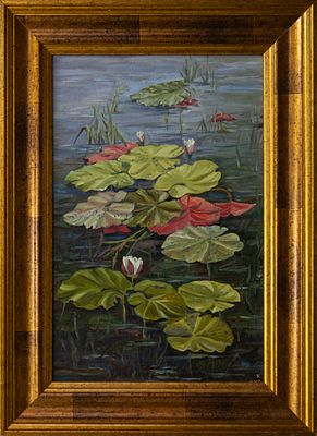Крылова Тамара Петровна, "Кувшинки", 
2008 г., 30х40 см, картон/масло. Крылова Тамара Петровна 