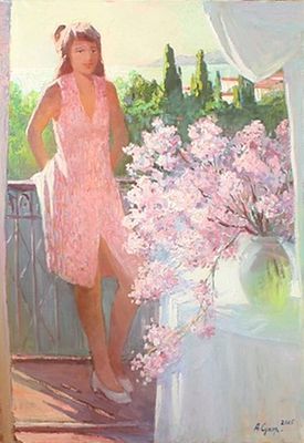 Сухоруких Анатолий Иванович, "Крымское утро", 2005 г., 100х70 см, холст/масло. Сухоруких 